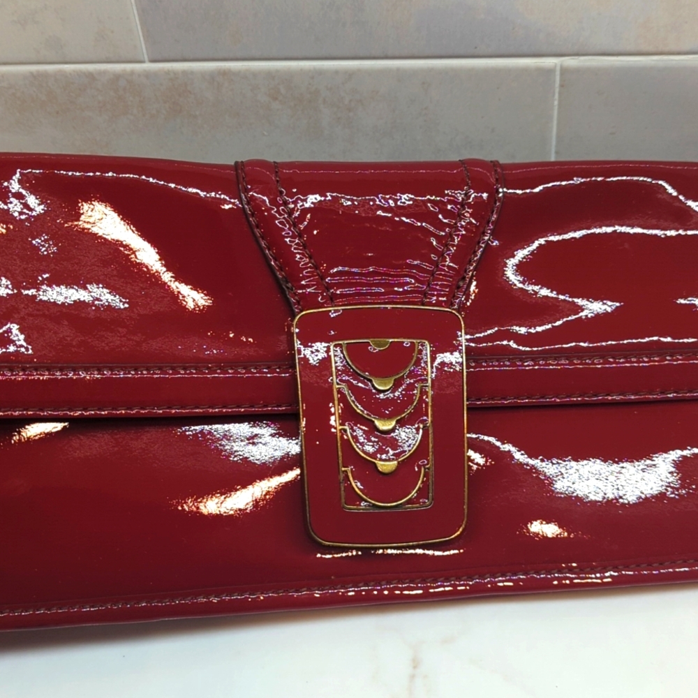 Cole Haan Red Patent Leather Clutch